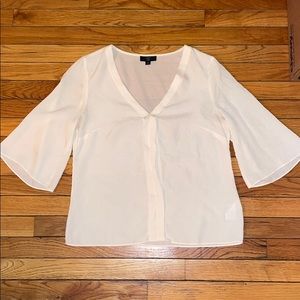 J Crew white silk blouse 3/4 length sleeve sz: S
